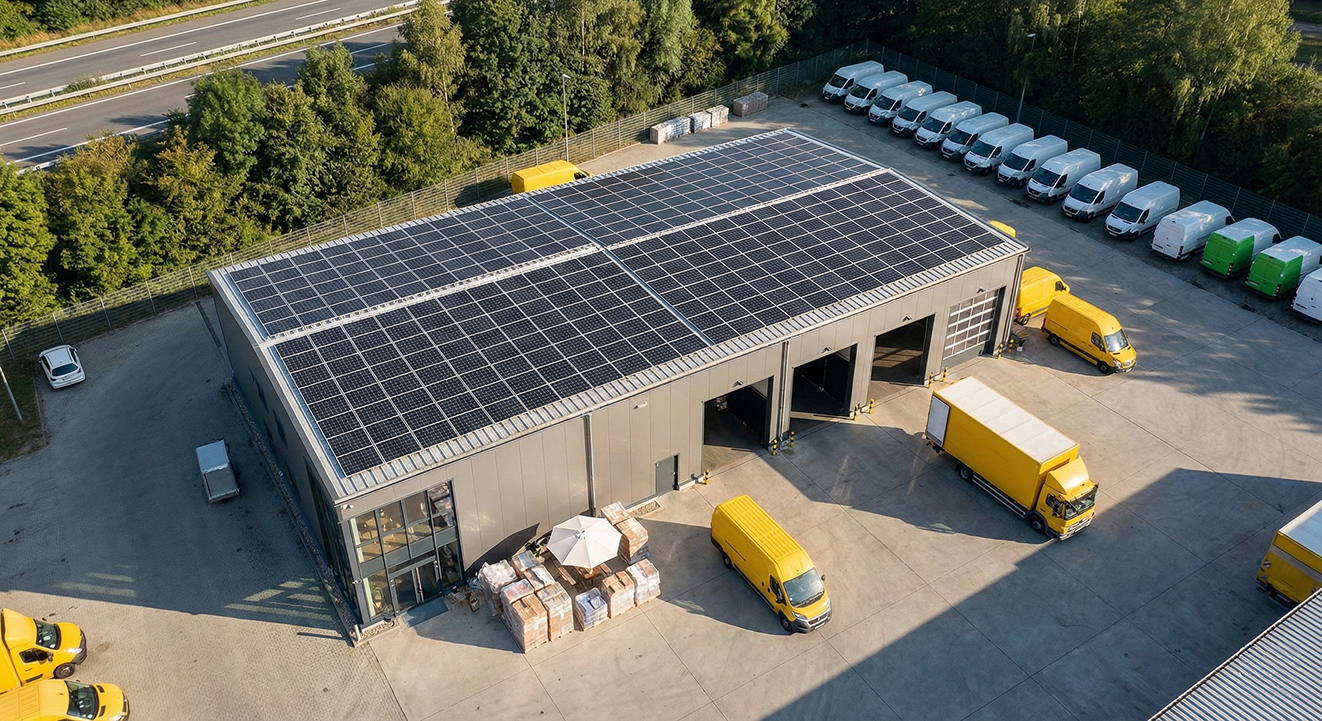 Technicien contrôlant une installation photovoltaïque